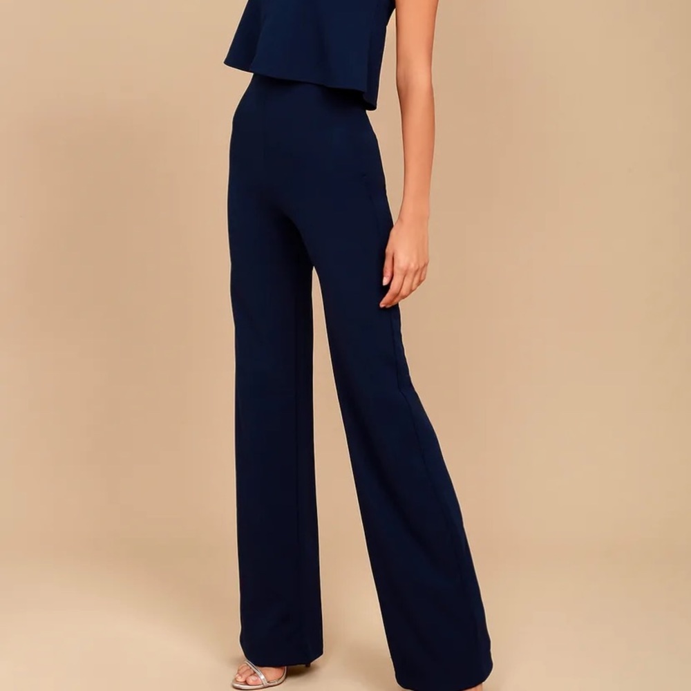 Power of Love Navy Blue Strapless Jumpsuit